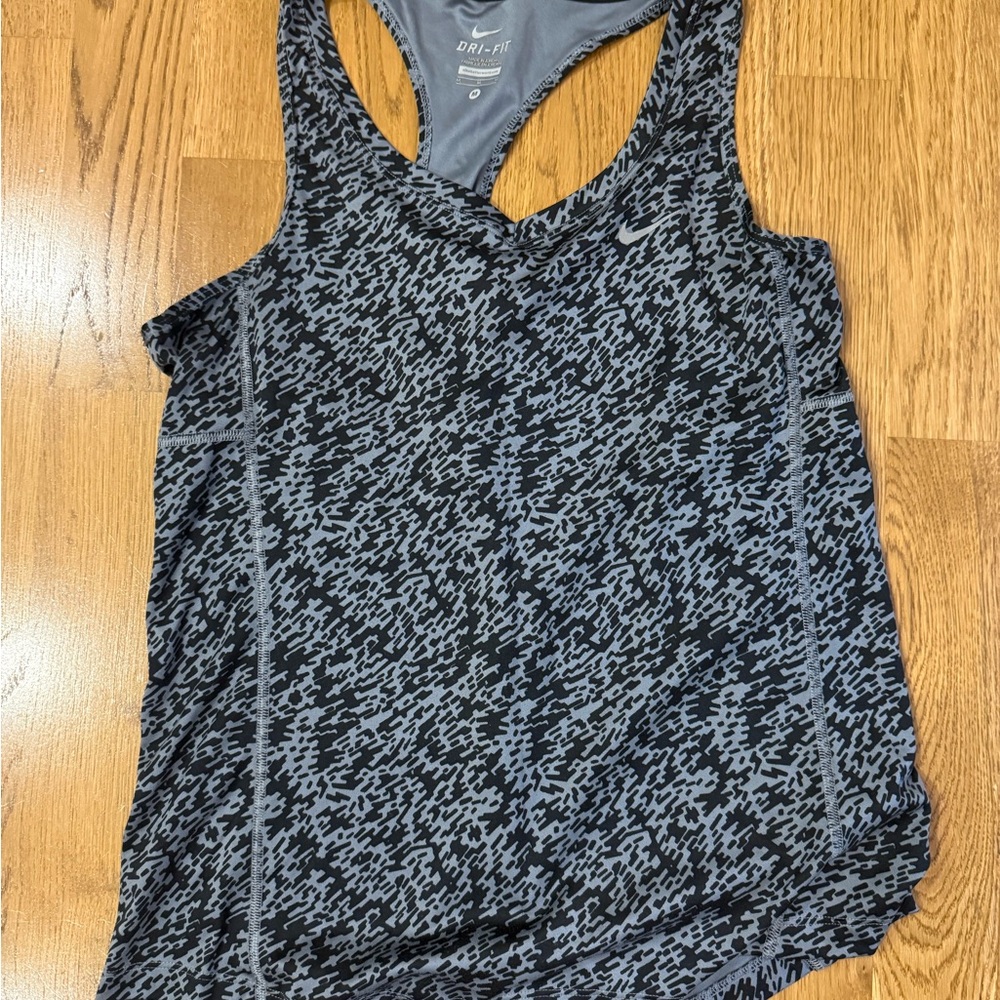Nike Black and Gray Racerback Tank Top